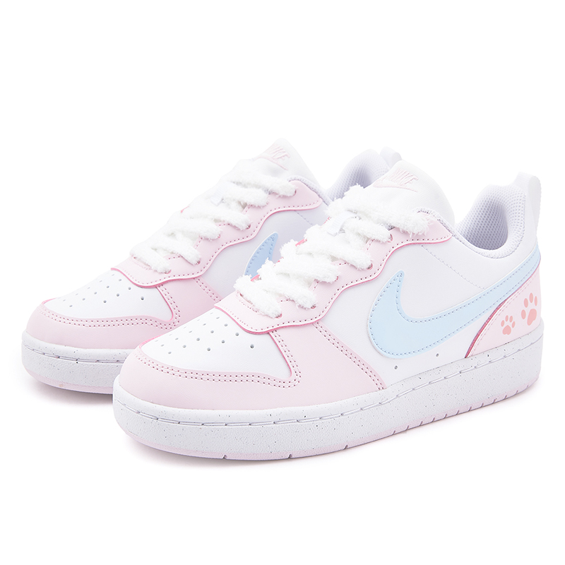 Низкие детские кроссовки для скейтбординга Court Borough Sweetheart Paws для подростков Nike, розовый/синий — фото 3