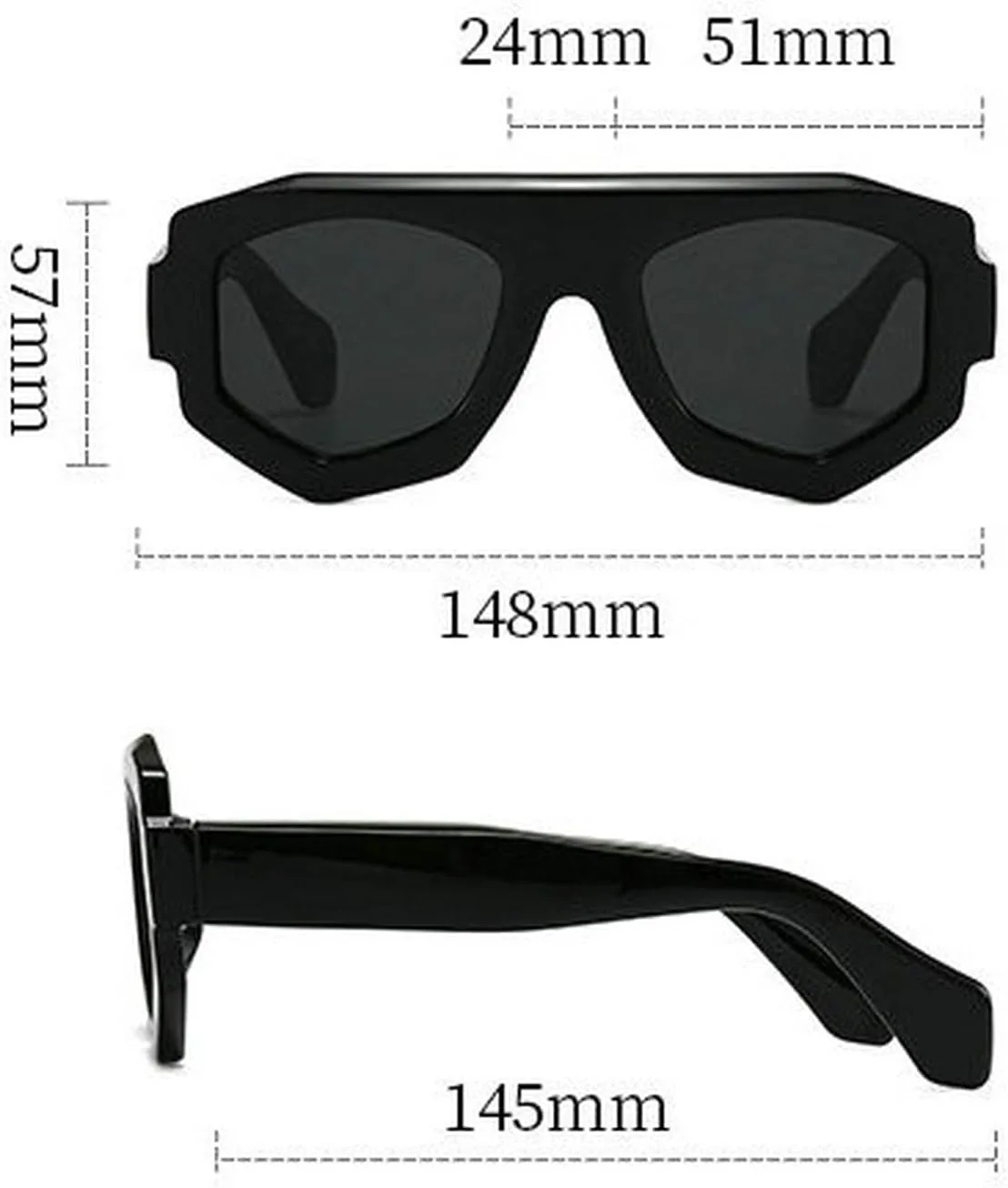 

COTIA 2026 Модные солнцезащитные очки неправильной квадратной формы для женщин и мужчин, с многоугольным или шестиугольным дизайном, солнцезащитные очки UV400, Black