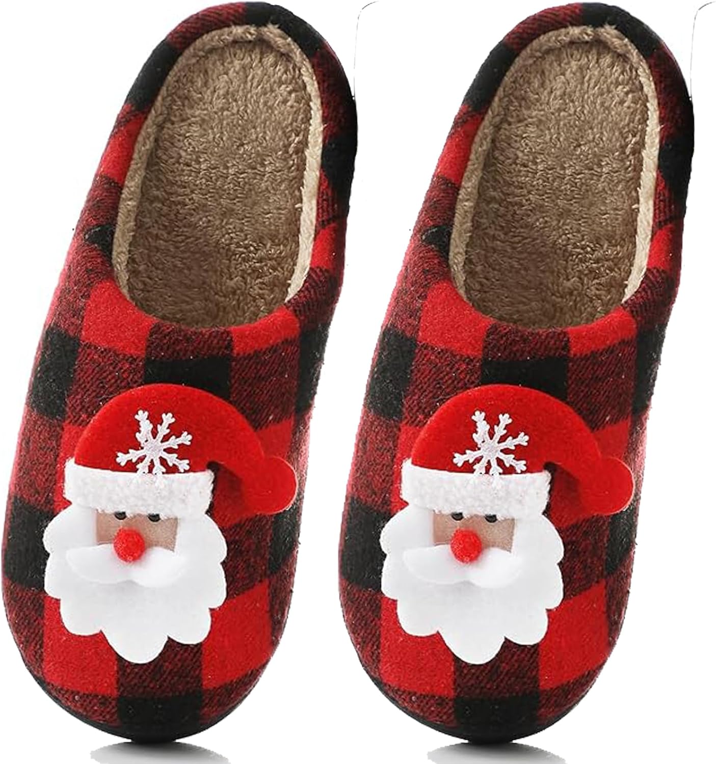 

Пушистые домашние тапочки с санта клаусом и оленями Oukisam