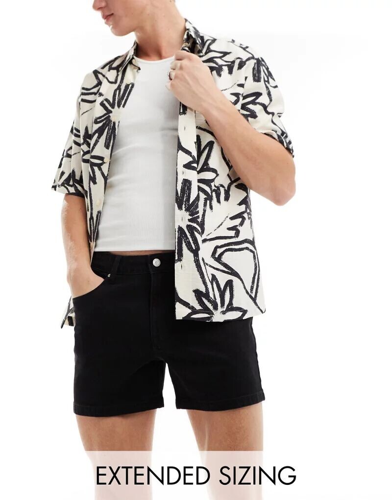 

Черные джинсовые шорты скинни ASOS