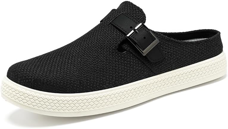 

Мужские летние лоферы без шнурков, сетчатые полумюли с поддержкой свода, дышащие мягкие подошвы, обувь, для моря и пляжа Generic, черный