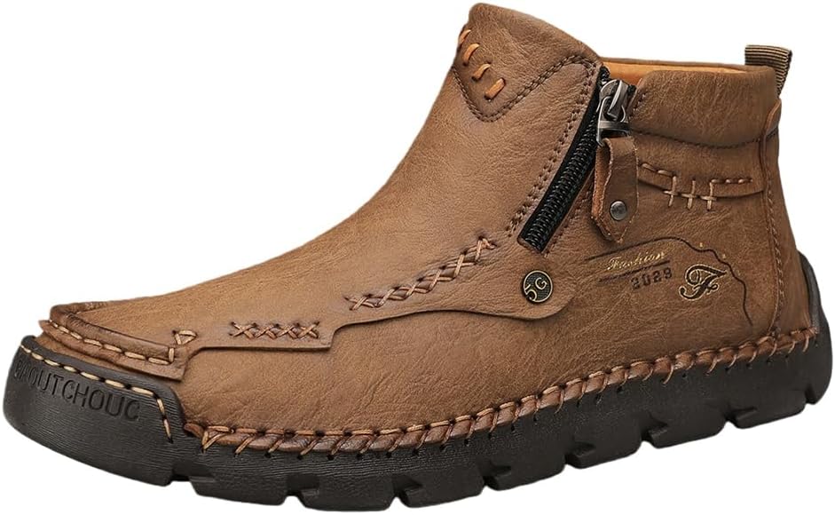 

Мужские мотоциклетные ботинки, ручная прошивка, натуральная кожа Swzec, хаки