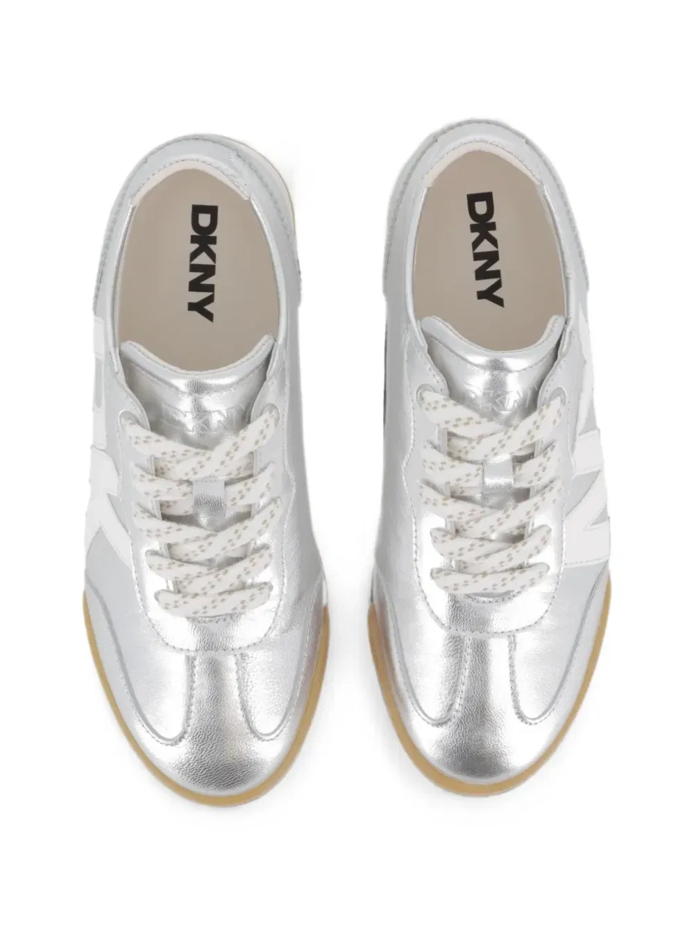 Кроссовки с нашивкой-логотипом Dkny Kids, серебряный — фото 4