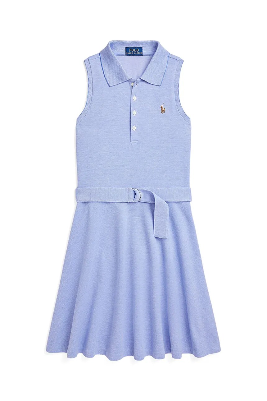 

Хлопковое платье дети Polo Ralph Lauren, синий