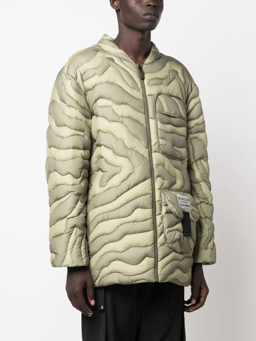 Пуховик Peano из коллаборации с Salehe Bembury MONCLER, зеленый — фото 3