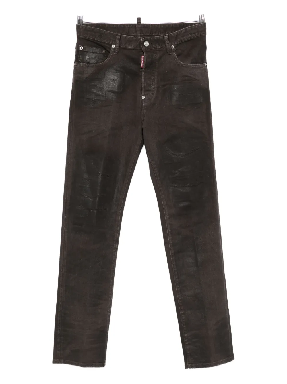 

Джинсы Bull Leatherette с эффектом потертости и пэчворка DSQUARED2, коричневый