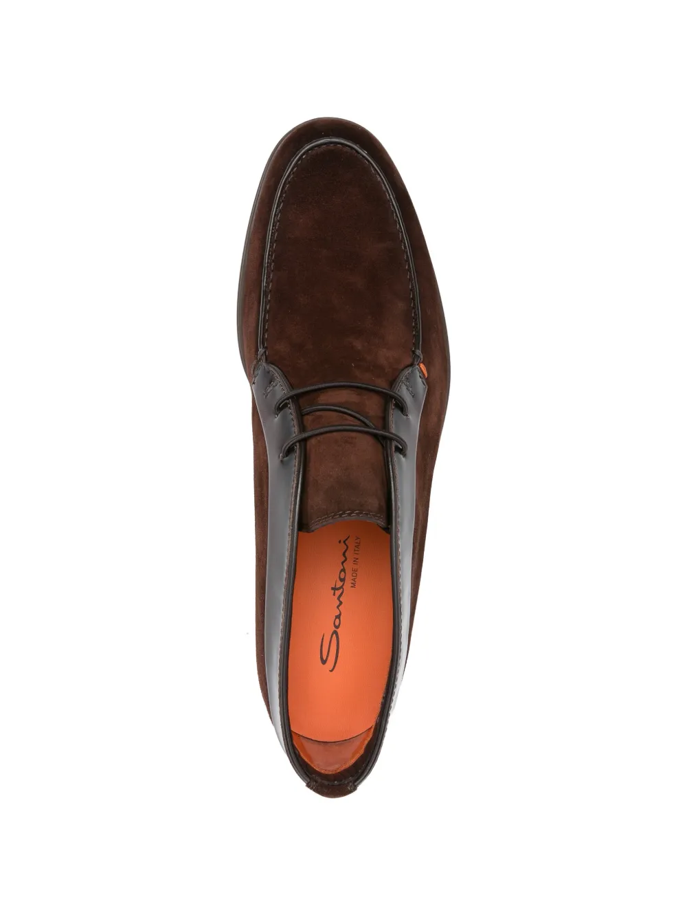 Замшевые ботинки дезерты на шнуровке Santoni, коричневый — фото 4
