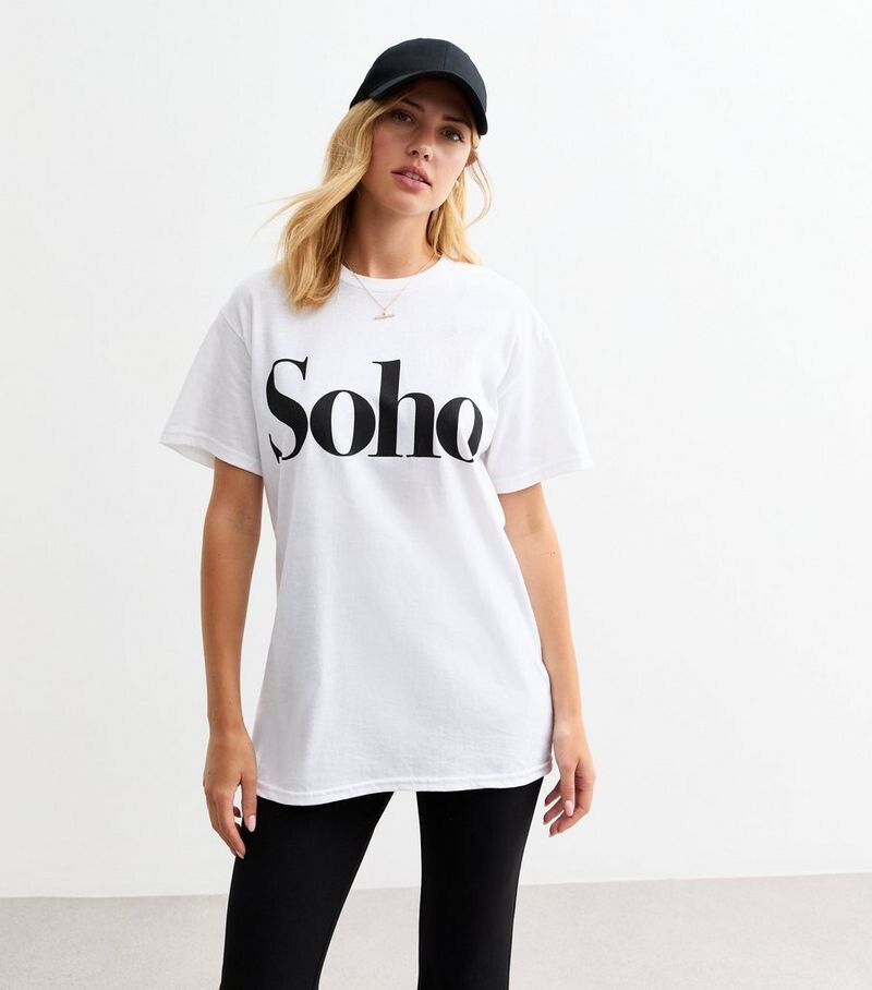 

Белая футболка оверсайз Soho New Look, белый