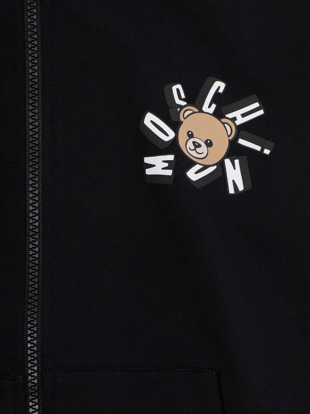 Толстовка с логотипом на молнии Moschino Kids, черный — фото 3