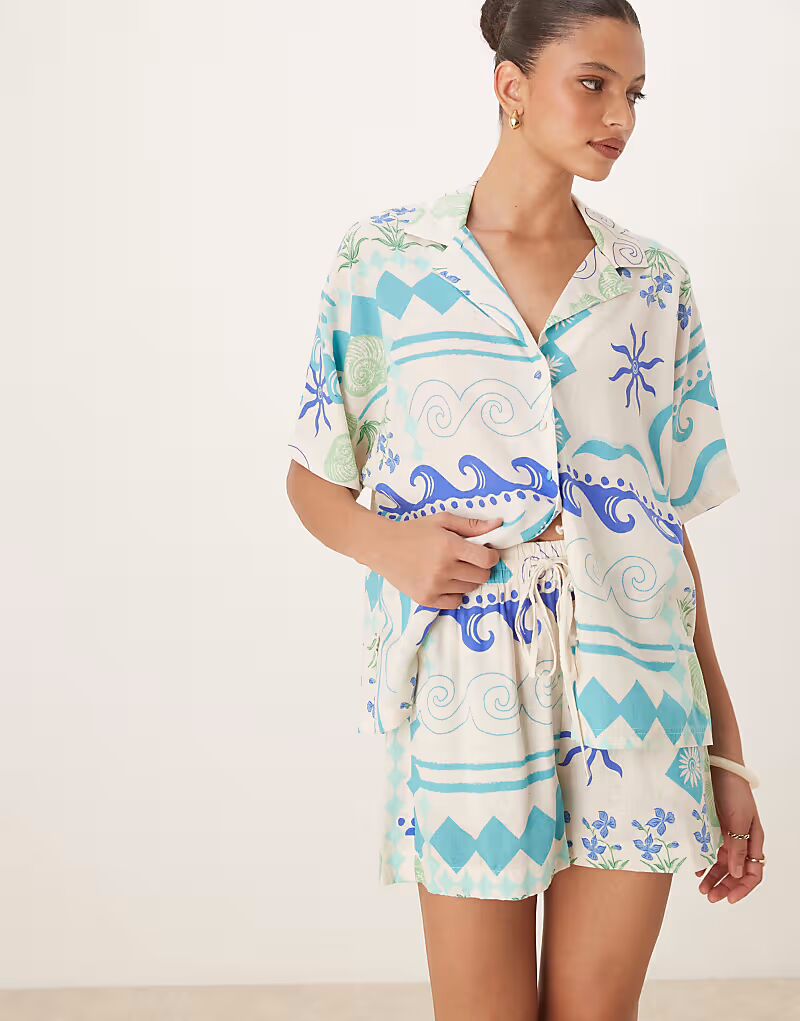 

Льняные шорты Nobody's Child Jet белого и синего цветов Nobody'S Child