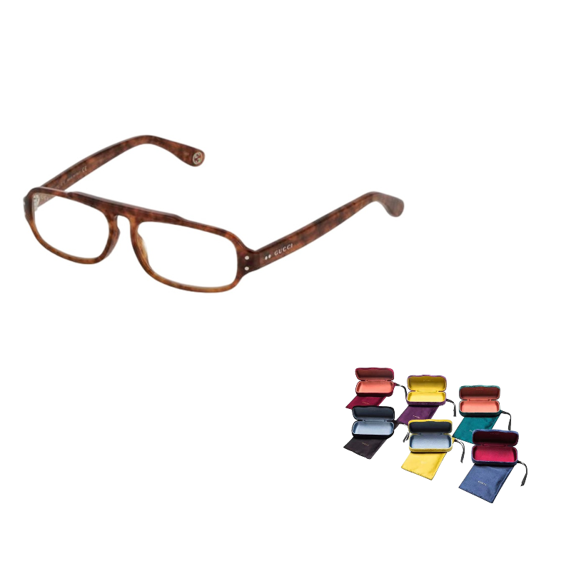 

Пластиковая оправа прямоугольные очки для мужчин GUCCI, коричневый