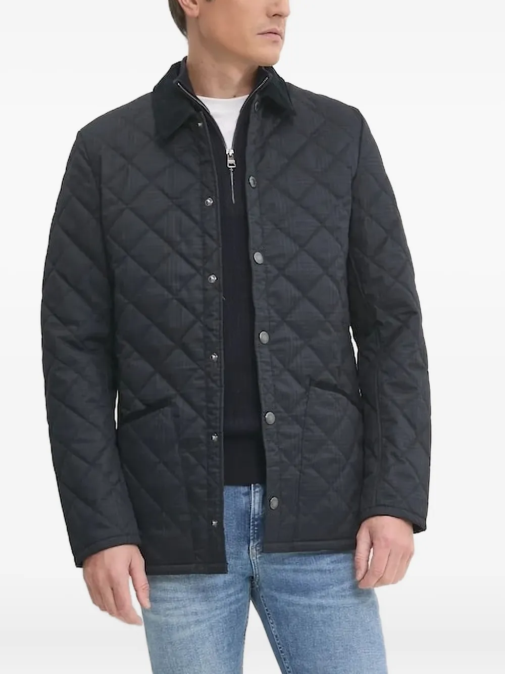 

Стеганый пуховик Barbour, синий