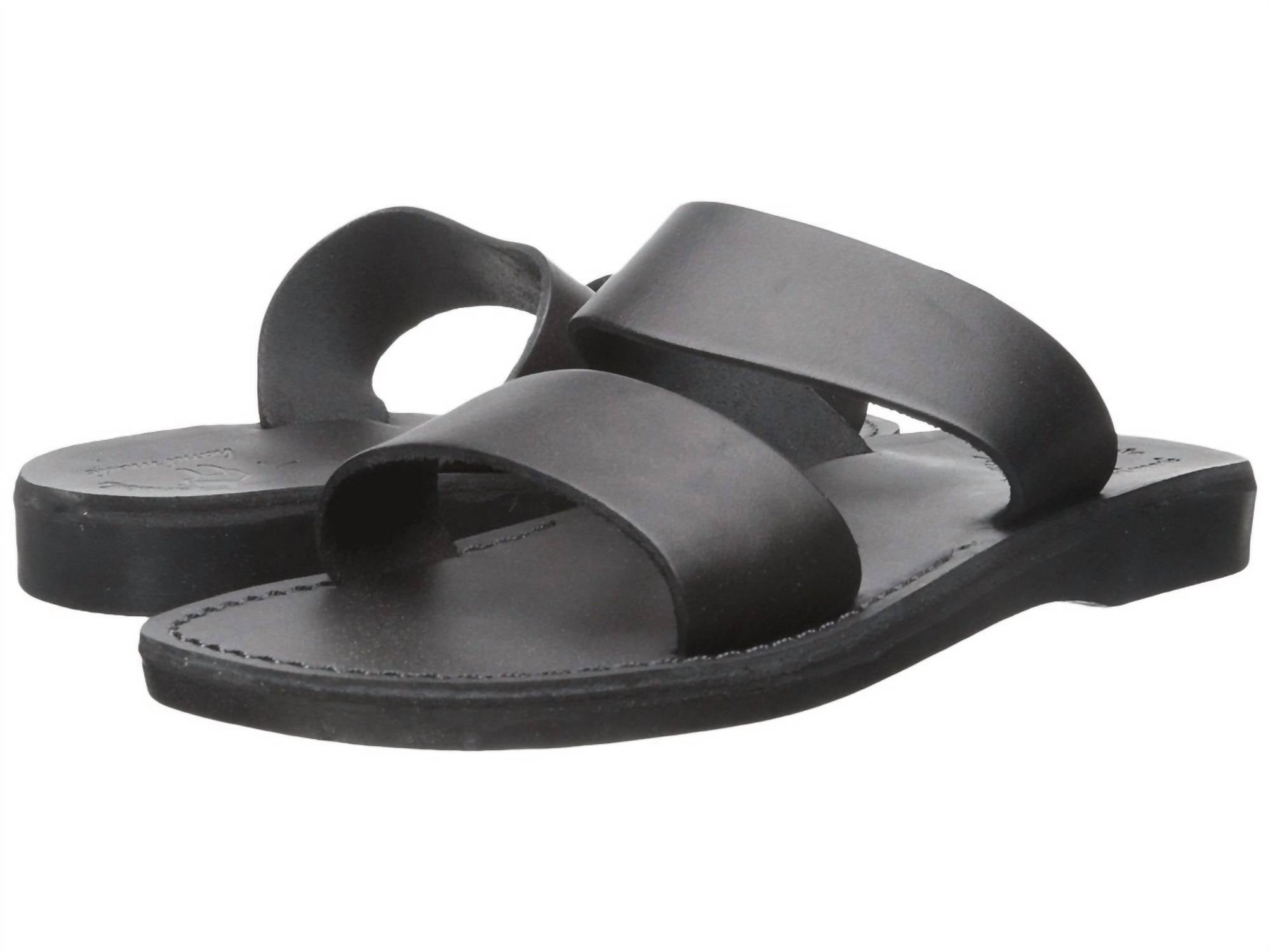 Aviv Rubber Slide In Black Jerusalem Sandals