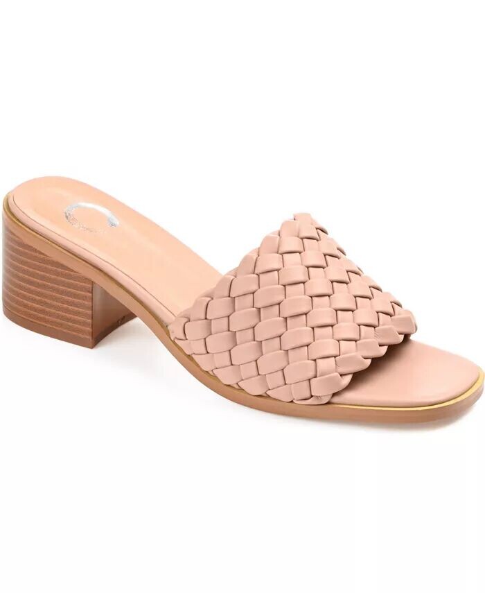 Женские босоножки-слайды на блочном каблуке Fylicia Woven Journee Collection, розовый