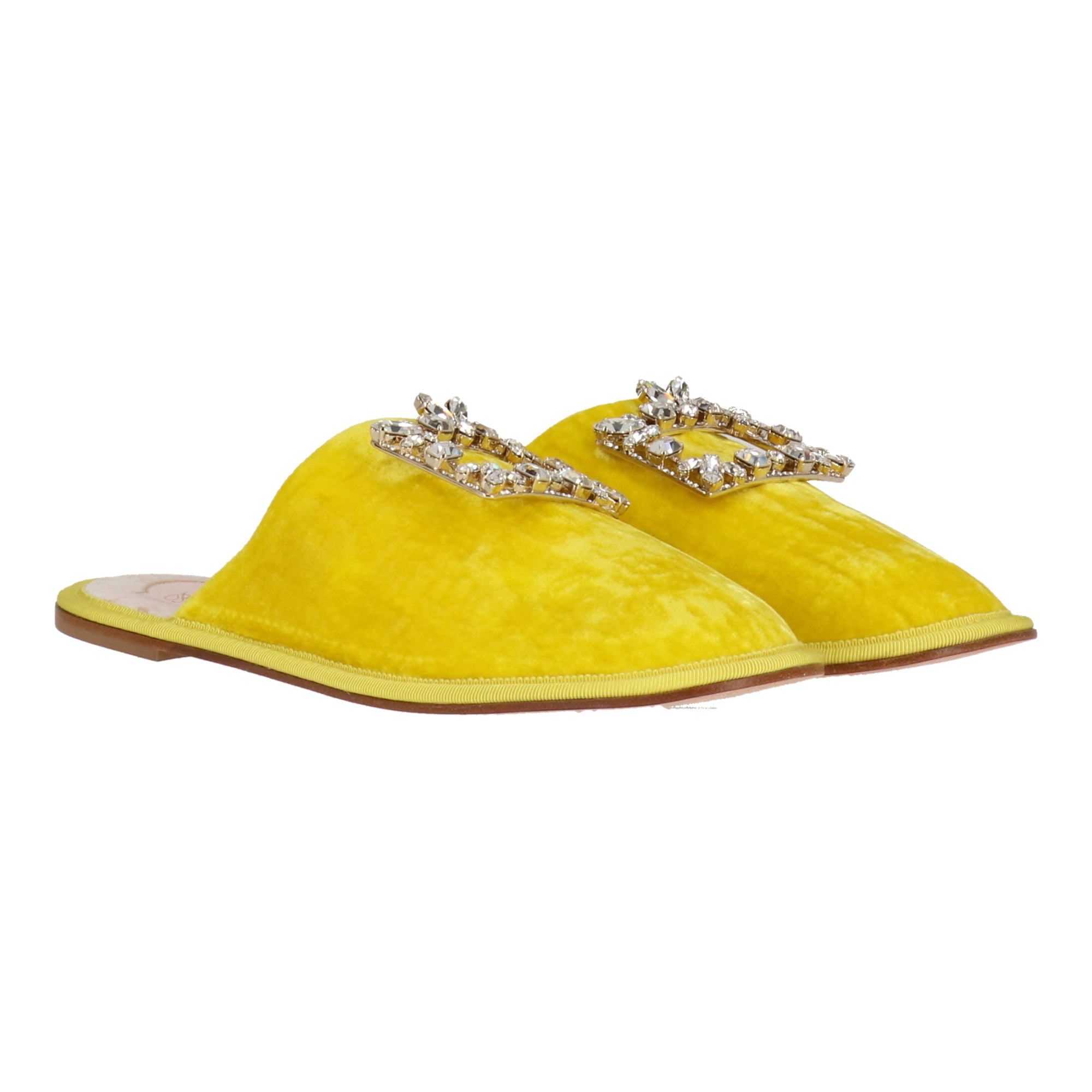 Женские туфли Roger Vivier без задника желтого цвета