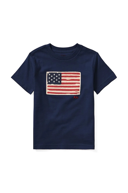 

Детская хлопковая футболка Polo Ralph Lauren, темно-синий