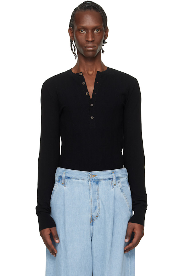 

Рубашка-Поло в рубчик Dries Van Noten, черный