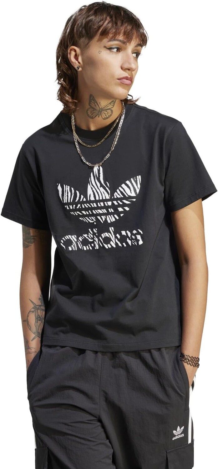 

Футболка Adidas Zebra Animal Print Infill T-Shirt, черный