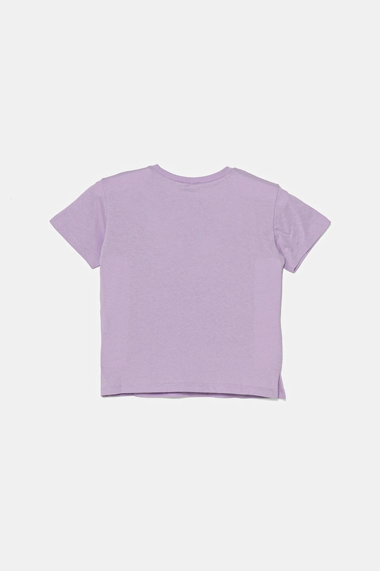 Детская хлопковая футболка United Colors Of Benetton, фиолетовый — фото 2