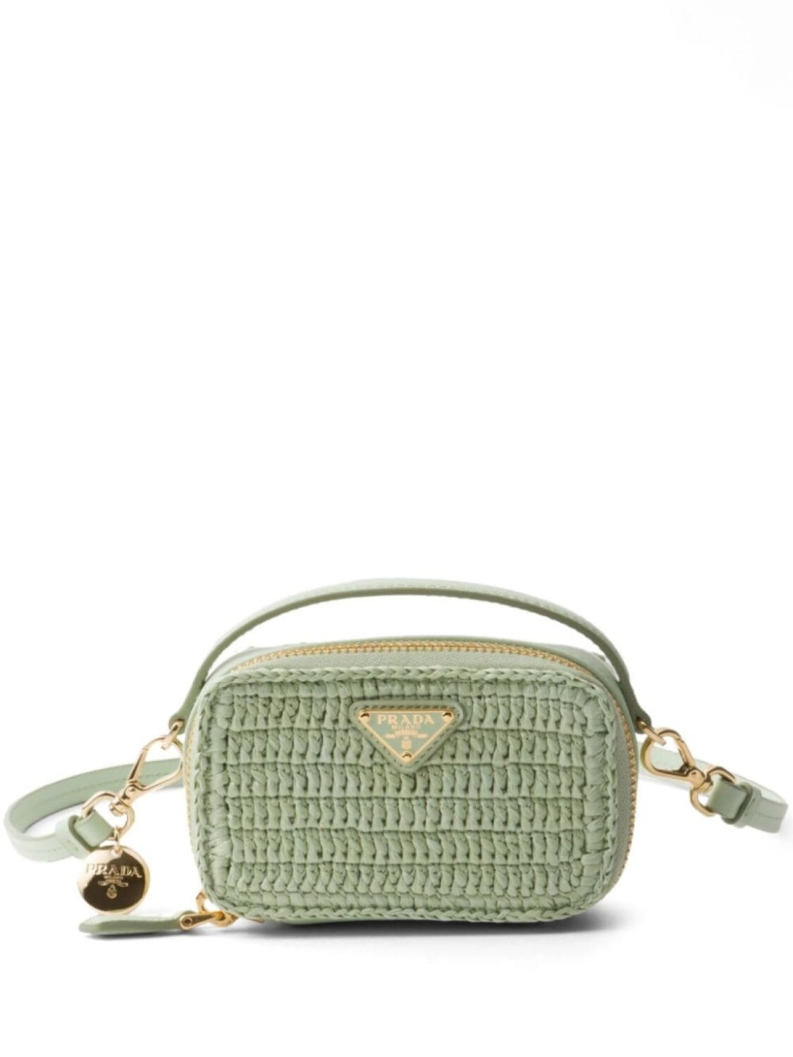 

Ажурный клатч Prada с логотипом, зеленый