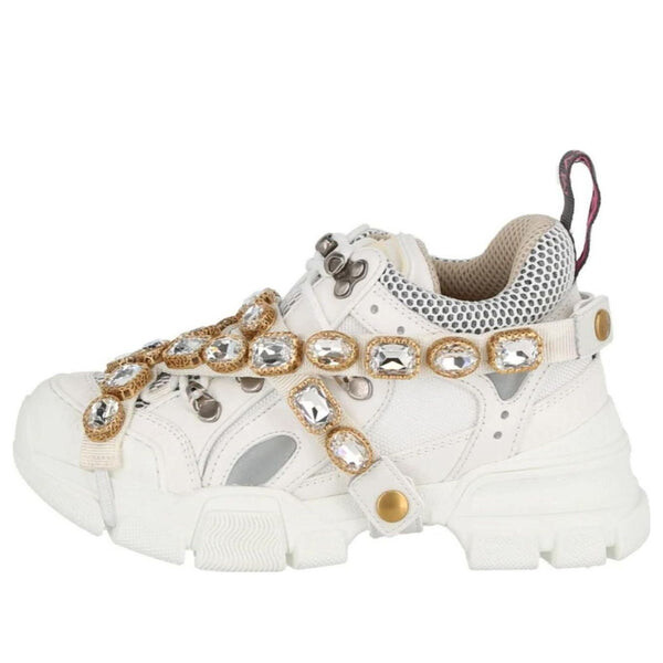 Кроссовки flashtrek crystals 'white' Gucci, белый