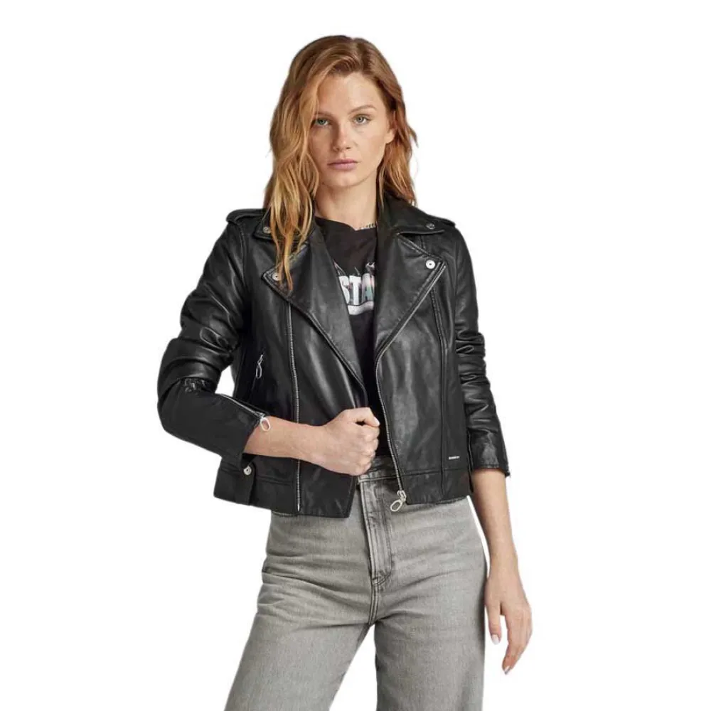 

Куртка G-Star Biker leather, черный