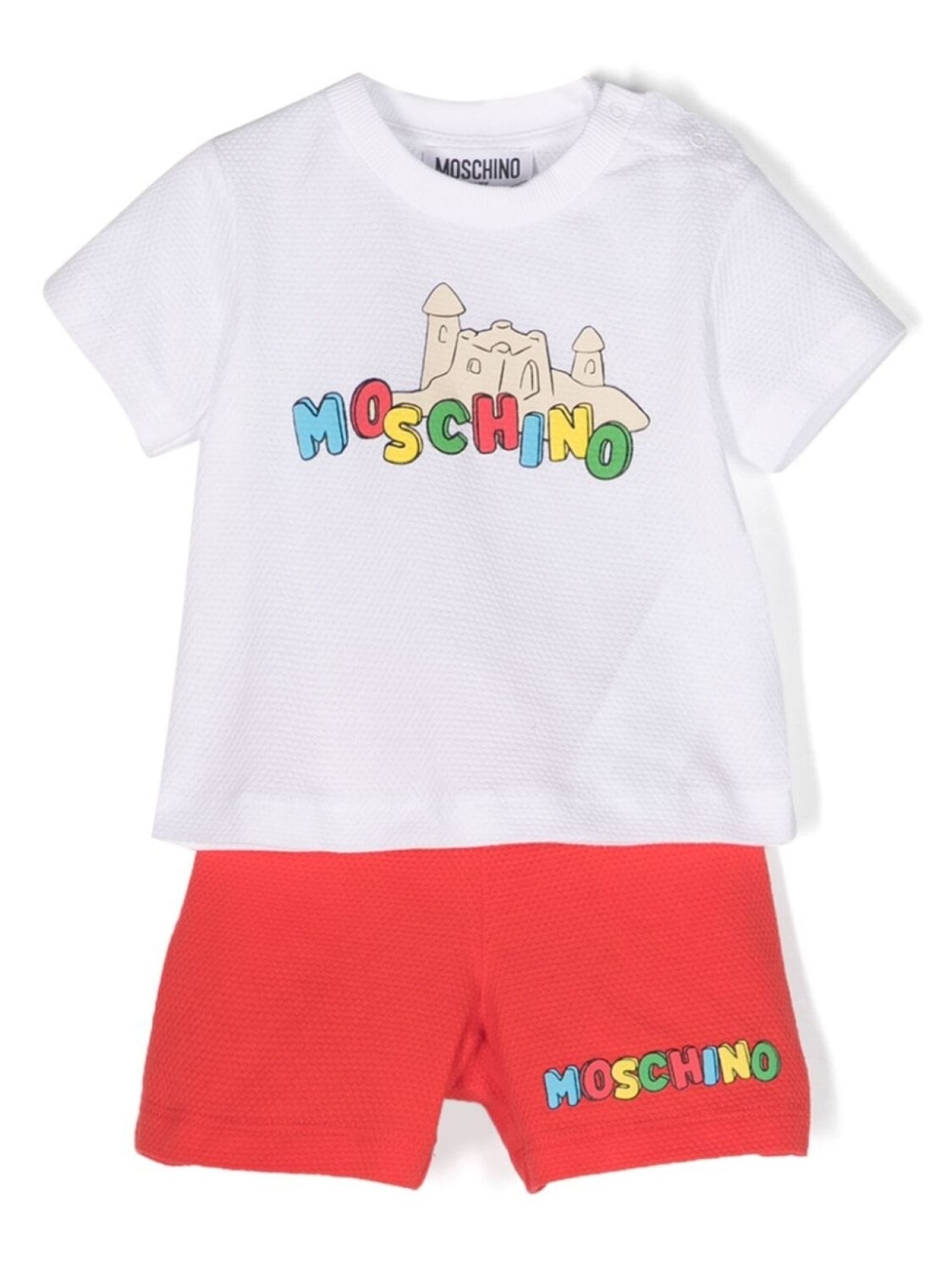 

Moschino Kids комплект из футболки и шортов с логотипом, белый