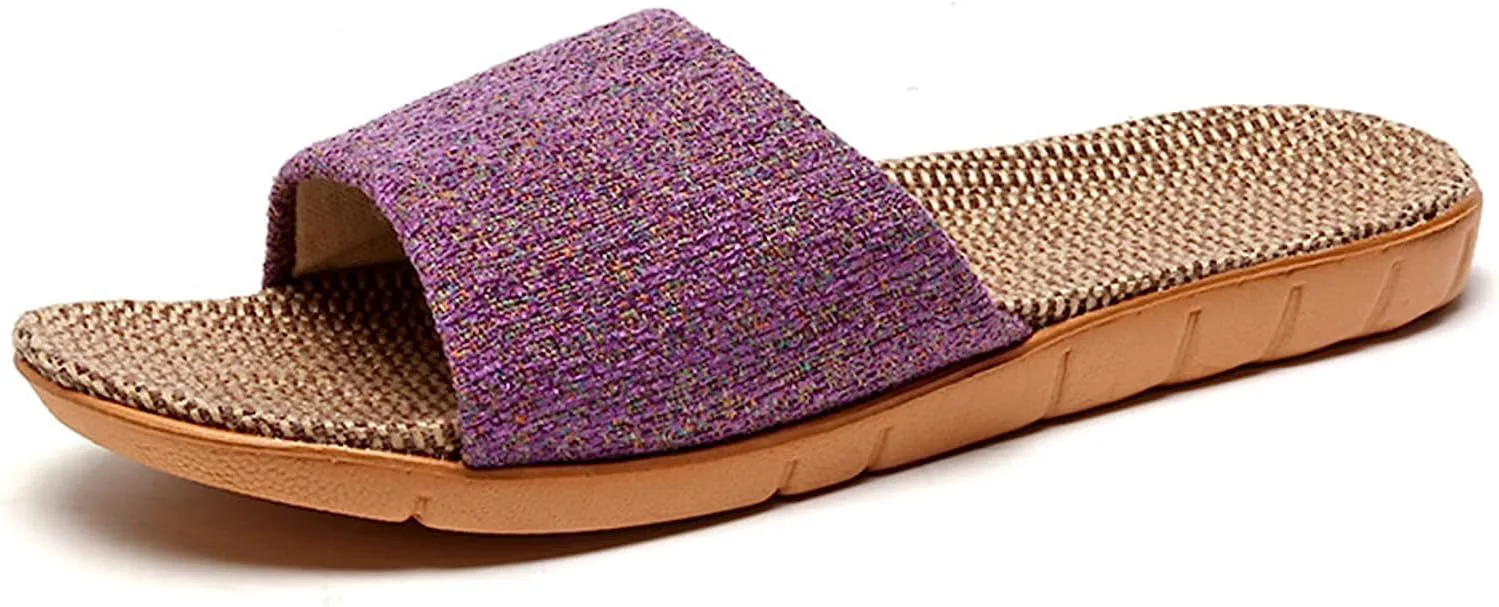 

Льняные тапочки Star-Wind Flax унисекс, летние пляжные туфли, легкие, противоскользящие, для дома, дышащие сандалии, фиолетовый