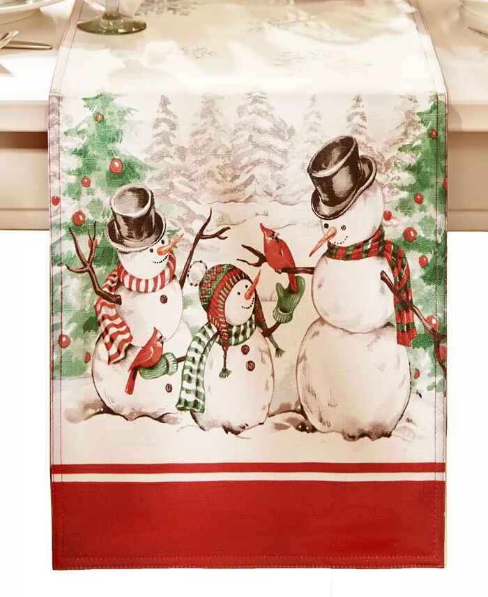 

Овальная скатерть Snowman Winterland Holiday Snowflake, 60 x 84 дюйма Elrene, мультиколор