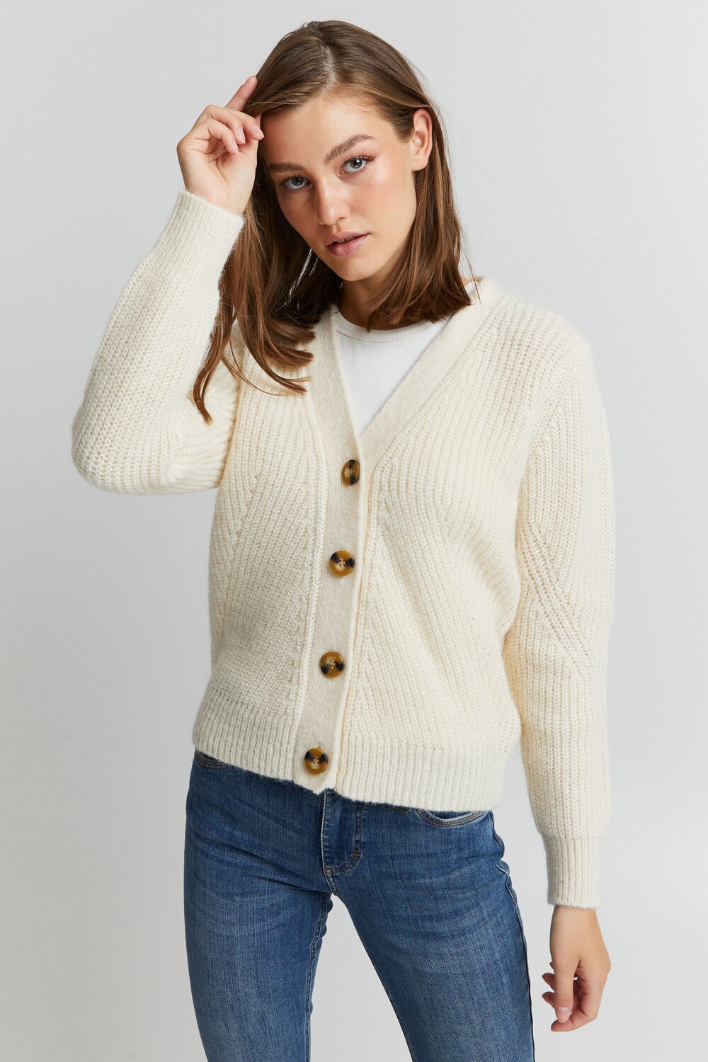 

Кардиган PULZ Jeans Strickpullover PZIRIS 50206778, натуральный