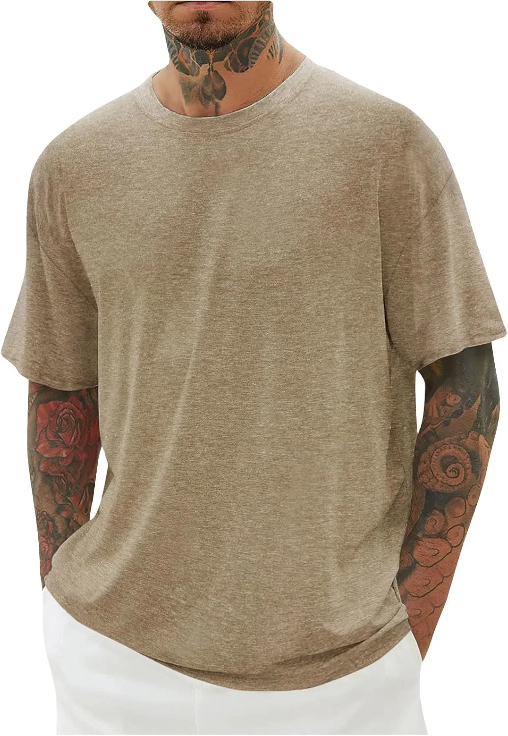 

Футболка мужская Oversized Casual короткий рукав Drop Shoulder Cotton