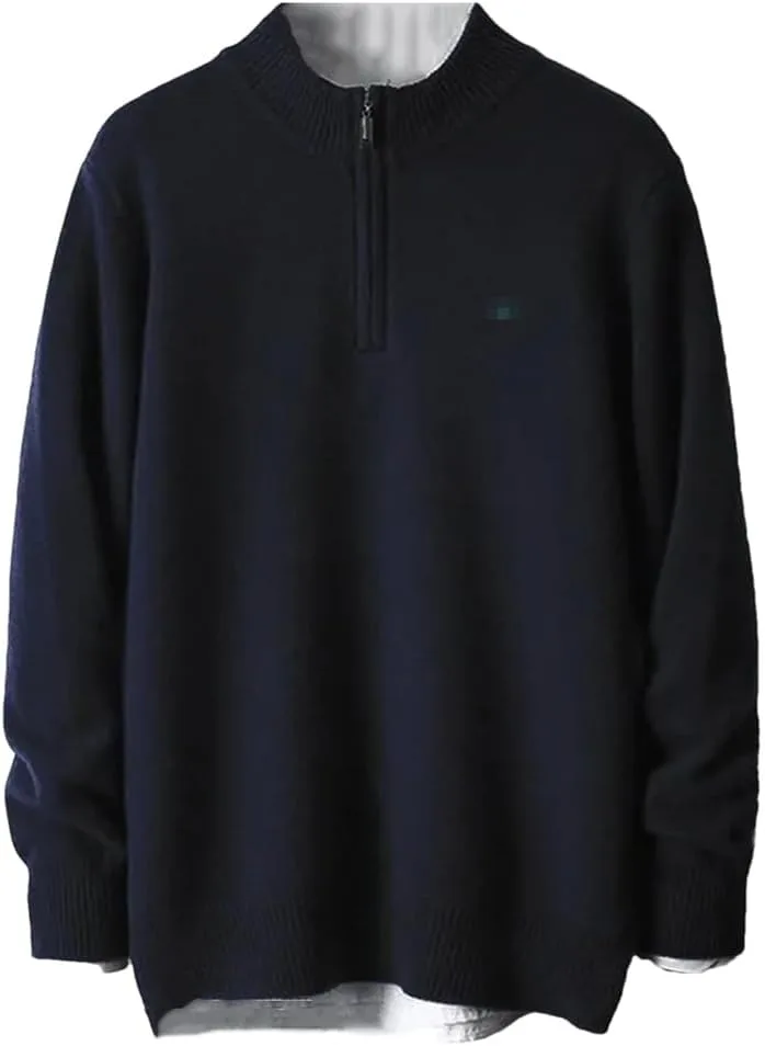 

Толстовка из кашемира мужская вязаная Large с молнией и высоким воротником