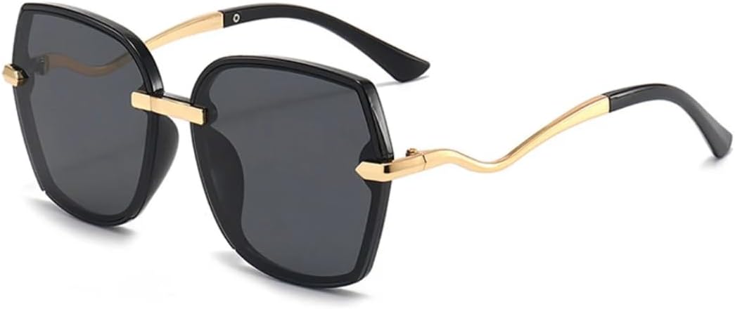 

Классические металлические солнцезащитные очки-бабочки в увеличенной оправе для женщин, роскошные, для мужчин, для активного отдыха, путешествий, рыбалки, с защитой от УФ-излучения UV400 TVTBBVV, Black Gray