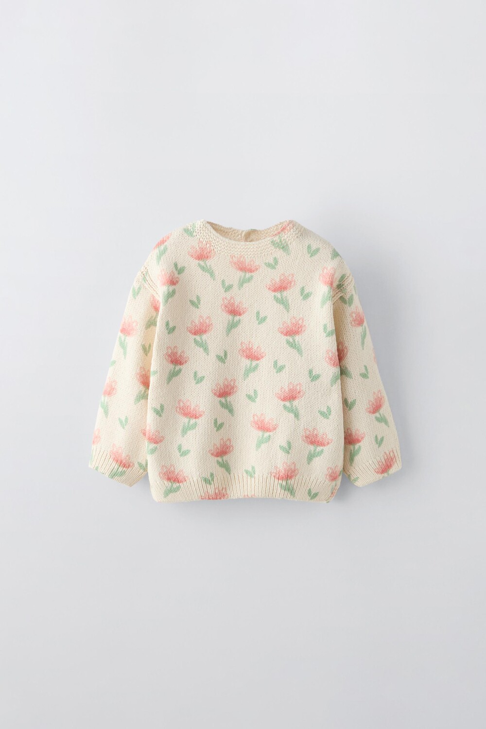 

Свитер с цветочным принтом ZARA, экрю