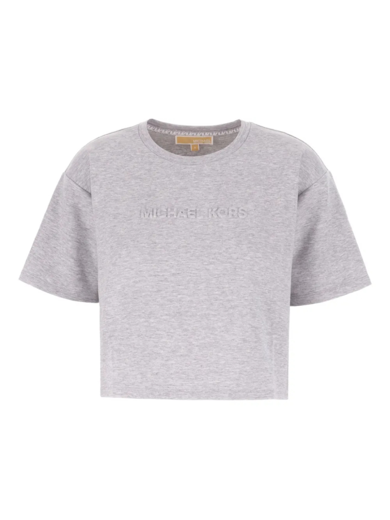

Укороченная футболка с тисненым логотипом Michael Michael Kors, серый
