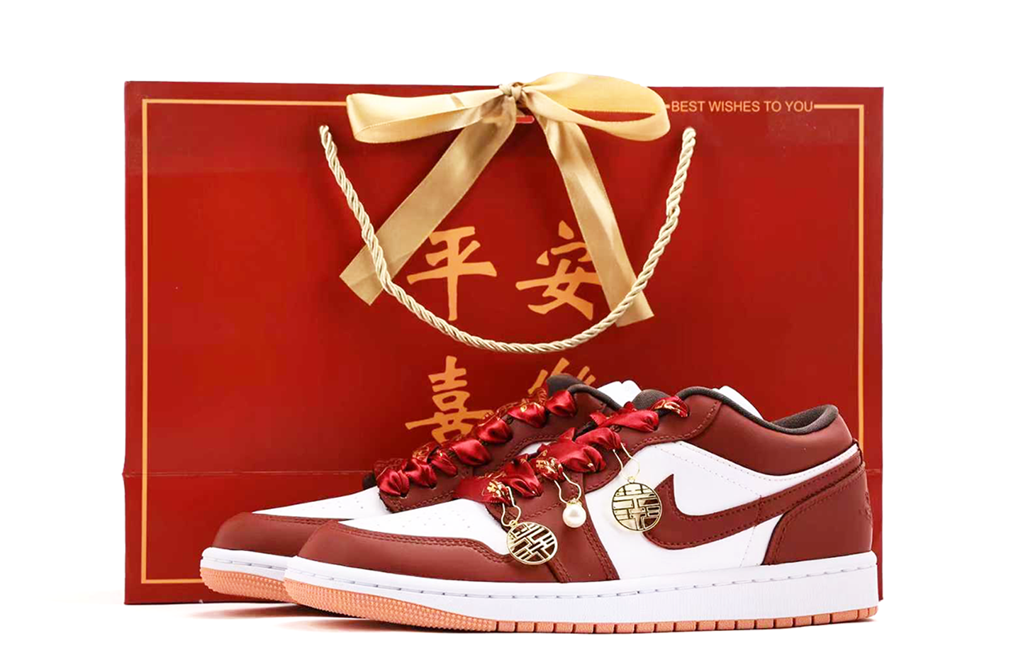 

Кроссовки Air 1 Abrasion Resistant Support Low top Vintage Basketball Shoes Unisex Jordan, красный