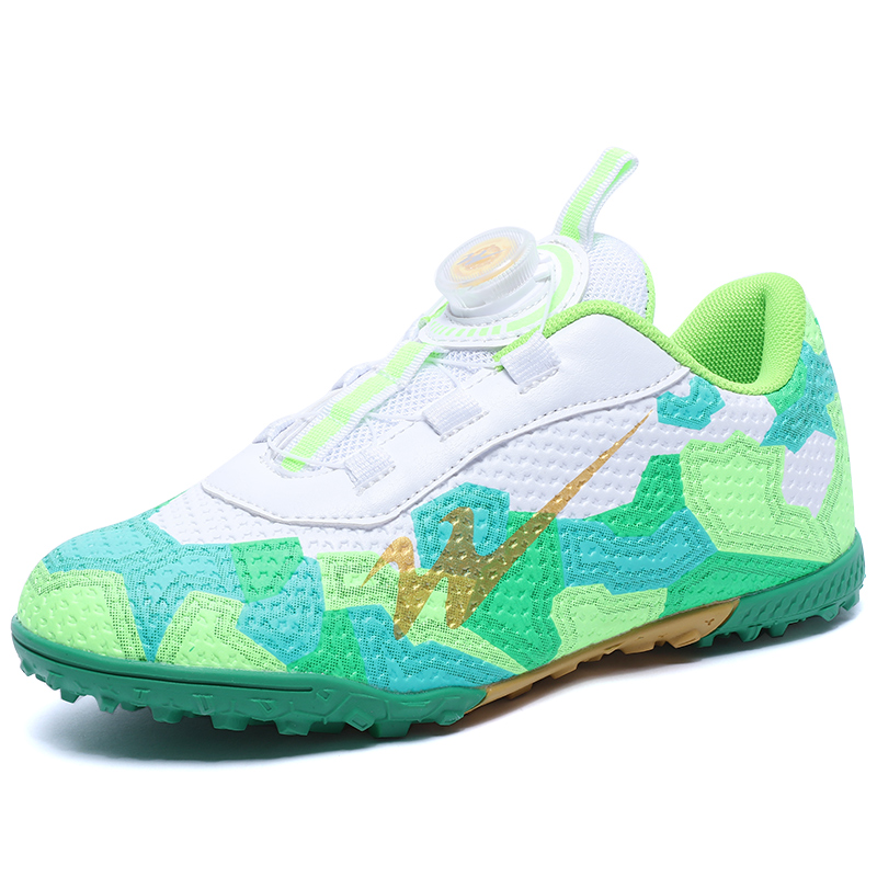 Женские футбольные бутсы Low top Gold Binary, бело-зеленые — фото 2