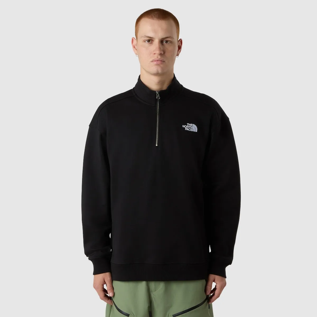 

Мужская толстовка с капюшоном свободного кроя с молнией 1/4 дюйма The North Face, черный