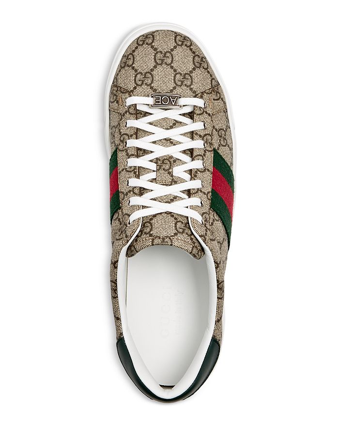 Мужские кроссовки Ace из парусины и кожи Gucci, коричневый/бежевый — фото 3