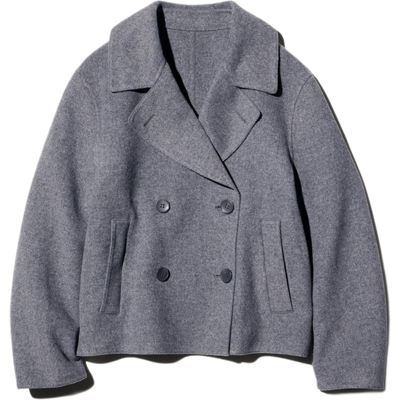 

UNIQLO Свинцово-серое женское пальто, Lead Gray