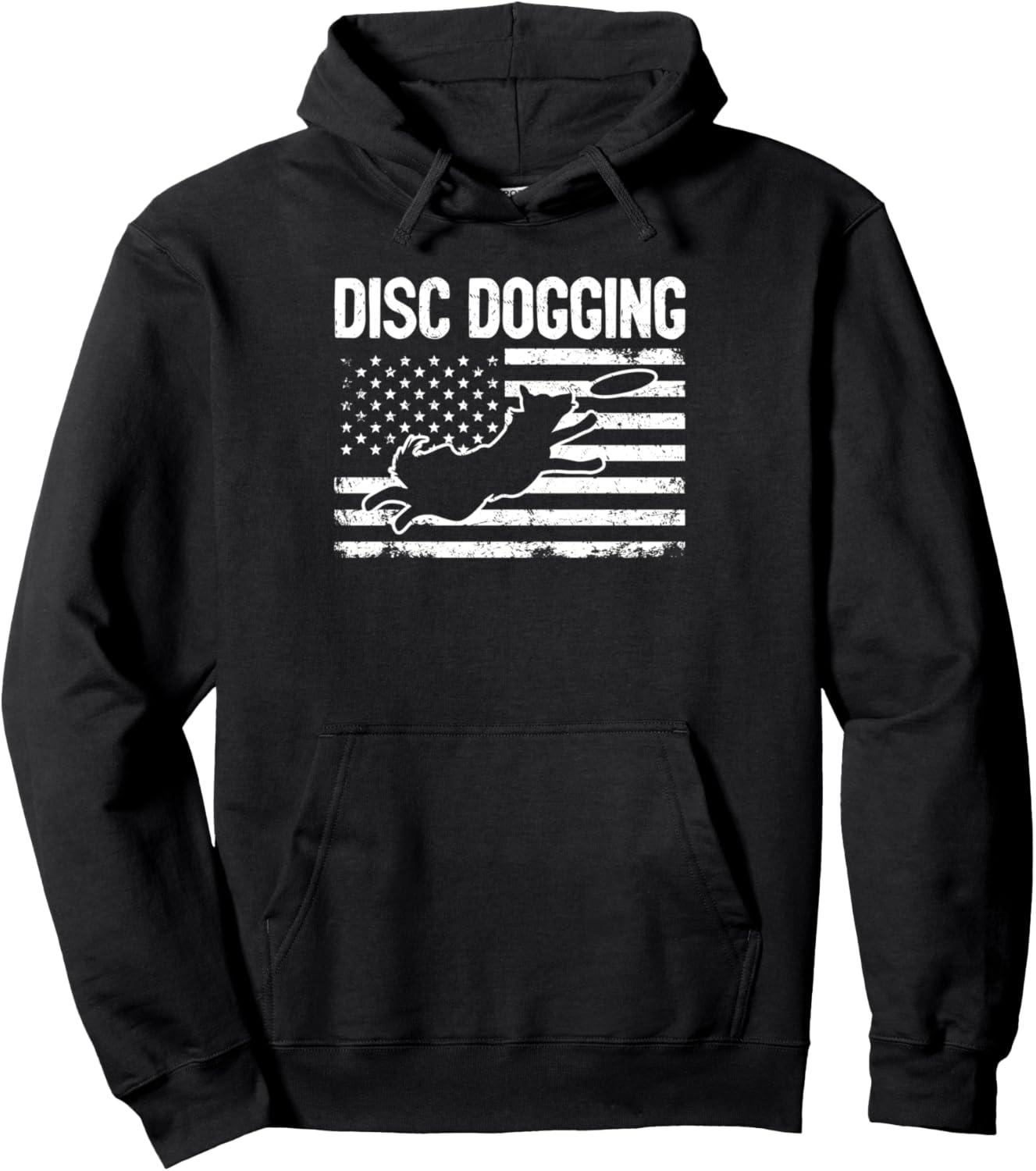 

Толстовка с надписью «Disdogging American Flag Disdogging Hoodie» Dog Frisbee Discdogging Designs, черный