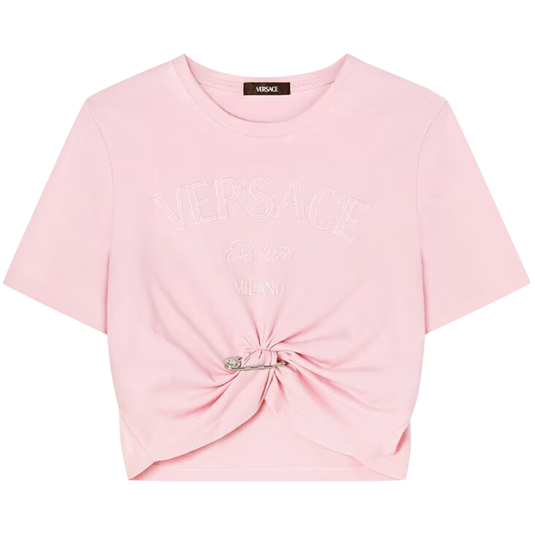 

Футболка Versace Milano Stamp Crop 'Pale Pink', розовый