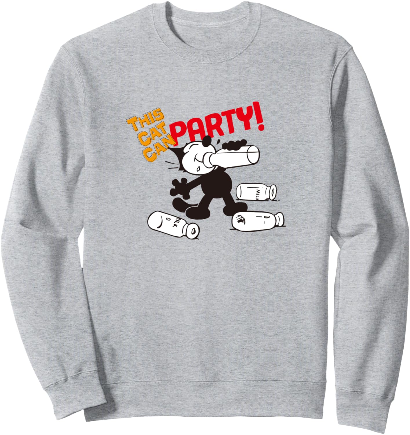 

Толстовка с надписью «Кот Филикс умеет веселиться» Felix The Cat, серый