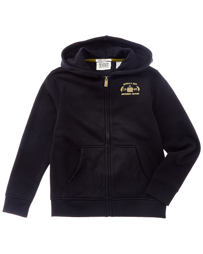 

Толстовка с капюшоном из флиса с принтом «Шотландский скотч и сода» на молнии SCOTCH & SODA, черный