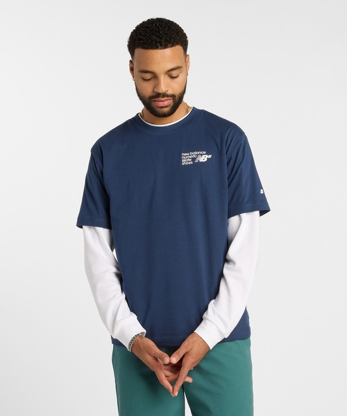 

Футболка с коротким рукавом, с цифровым логотипом New Balance, темно-синий