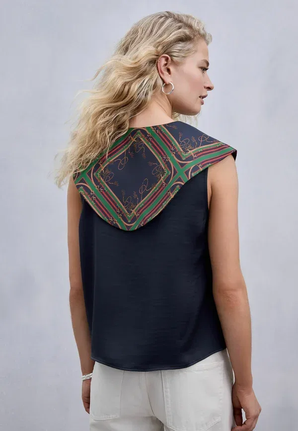 Топ Regular fit, Next, navy horse print, синий с принтом лошади — фото 2
