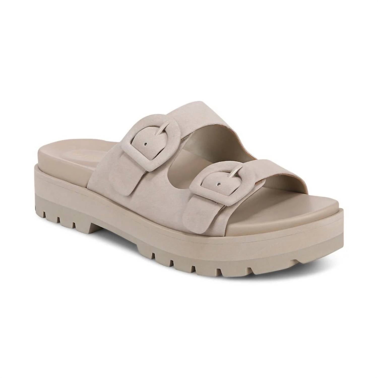Женские столичные платформенные сандалии в замше овсяного цвета Vionic, Oatmeal Suede
