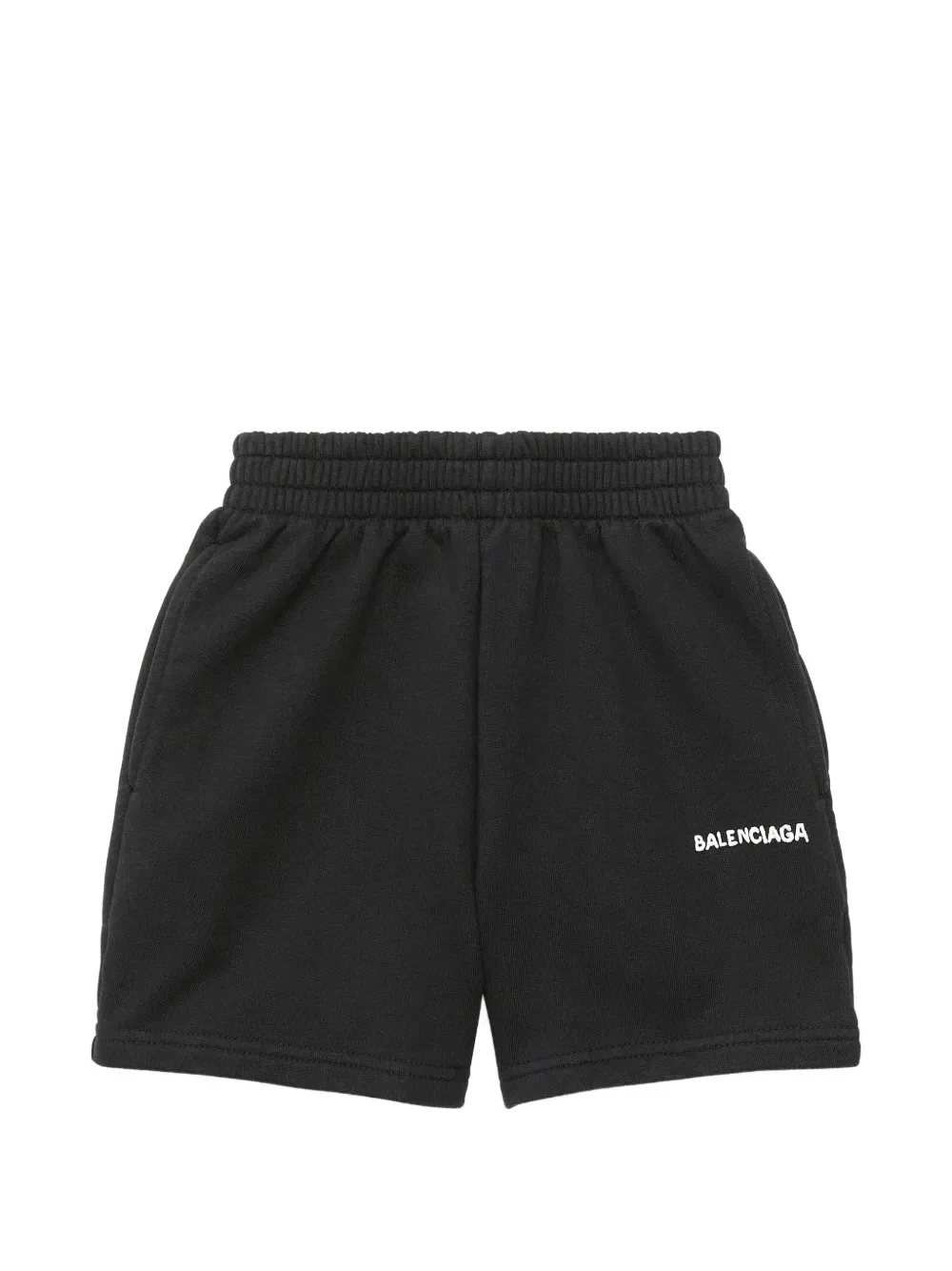 Хлопковые повседневные шорты с логотипом Balenciaga Kids, черный