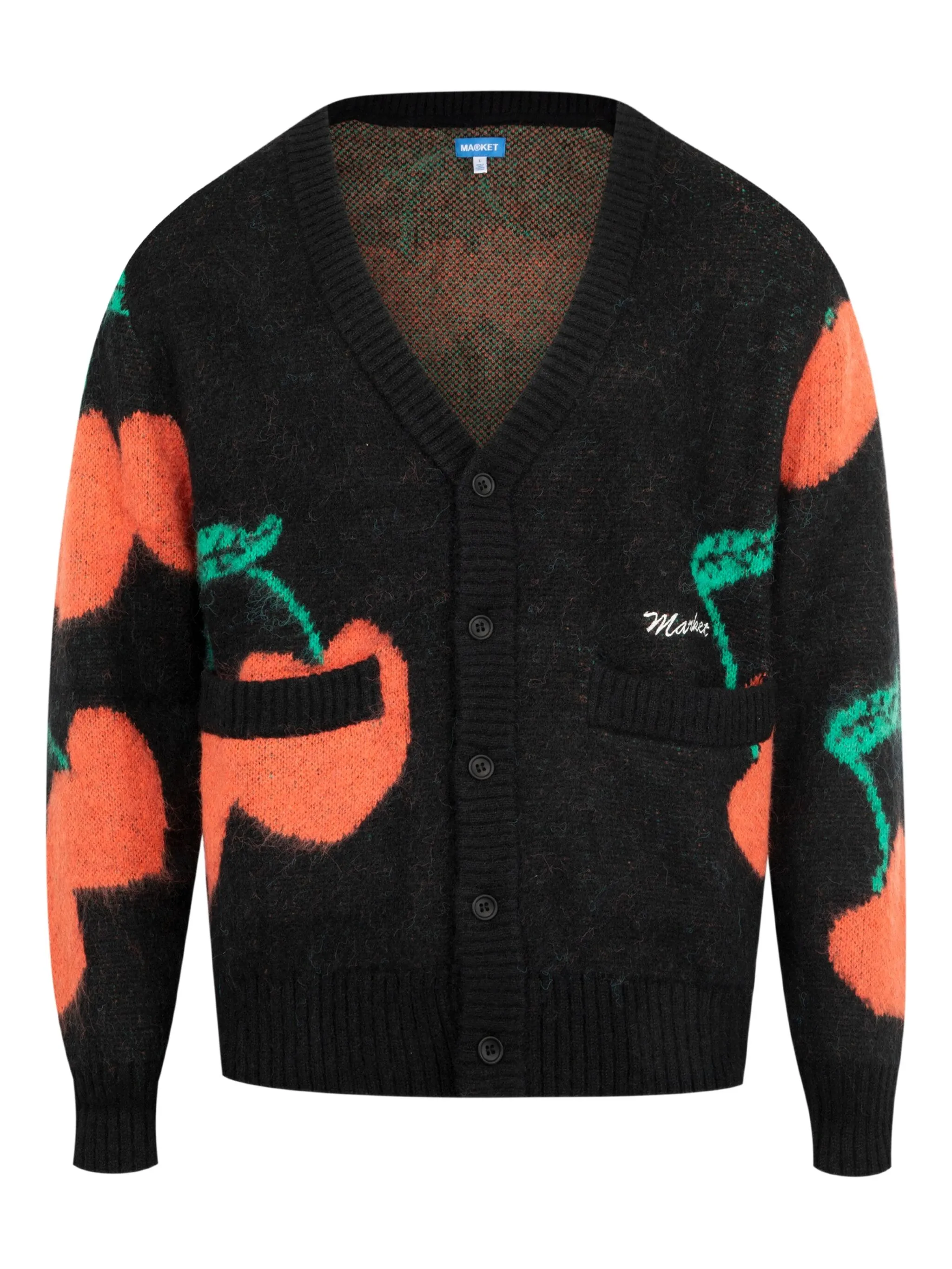 

Кардиган Double Cherries с V-образным вырезом Market, черный