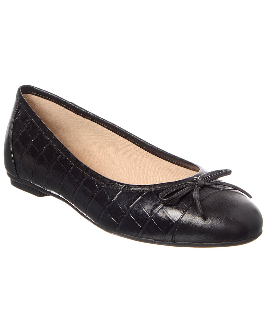Французская подошва Cordelia Плоские туфли из кожи с тиснением под крокодила French Sole, черный